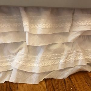Pottery Barn Kids White Ruffle Crib Skirt Like New